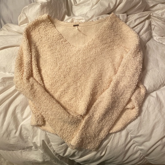 Free people cream cropped sweater - Picture 2 of 3